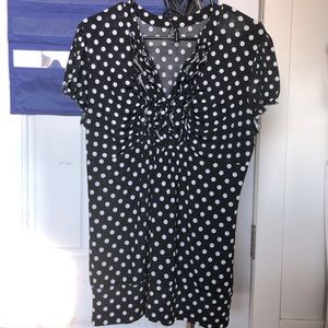 Maurices Polka Dot Ruffle Top